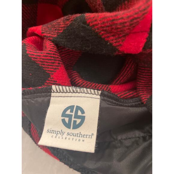 Simply Southern NWT Buffalo Check Red Black Shacket w/Pockets Women's Large - Picture 8 of 8